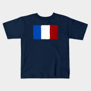 France Grunge Flag Kids T-Shirt